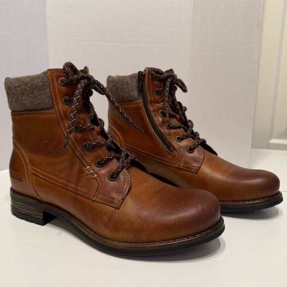 Taos Footwear Shoes - TAOS Women’s “Cutie” Brown Leather Lace-Up Zip-Up Ankle Boots (Size 7-7.5)